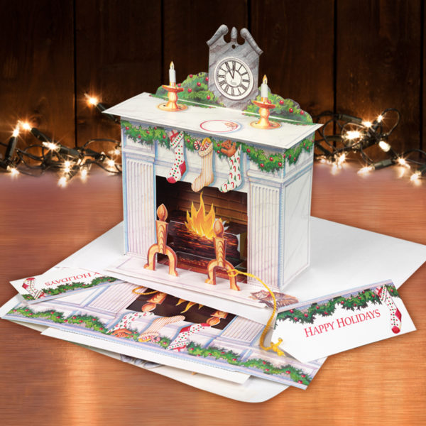 Fireplace Traditional Pop Up Christmas Card