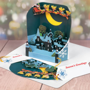 St Nicks Ride - Santa and Reindeers - Pop Up Christmas Card